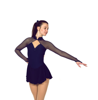 Solitaire Strappy Unbeaded Skating Dress - Navy