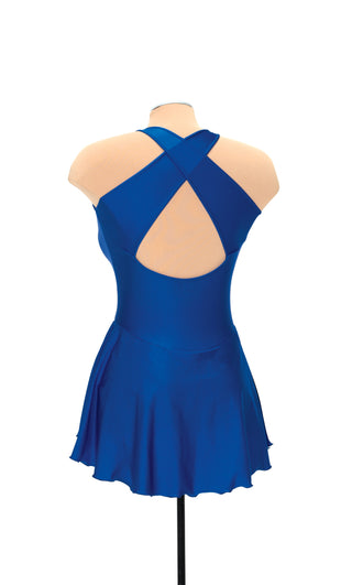 Solitaire Tapered Cut Unbeaded Skating Dress - Royal Blue